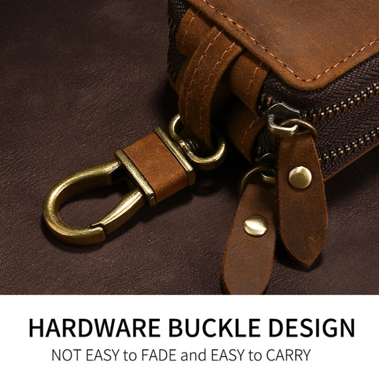 TP-9032 First Layer Cowhide Multifunctional Double Zipper Car Key Case(Brown) by buy2fix