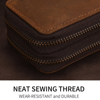 TP-9032 First Layer Cowhide Multifunctional Double Zipper Car Key Case(Brown) by buy2fix