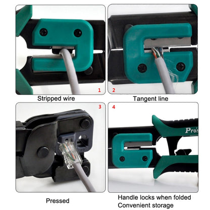 ProsKit Dual-purpose 6/8P Iron Handle Network Ratchet Crimping Plier(CP-376ER) - Lan Cable and Tools by ProsKit | Online Shopping UK | buy2fix