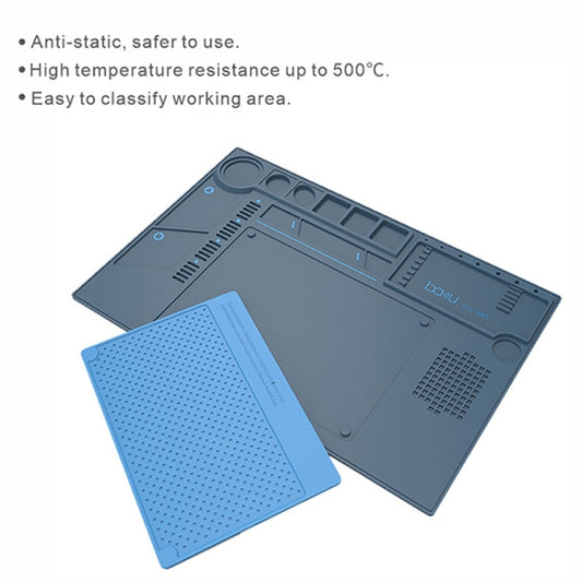 BAKU BA-695 2 in 1 TPR+Silicone Computer Phone Repair Desk Mat Heat Resistant Insulation Mat by BAKU