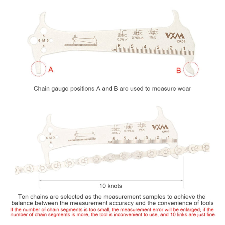 2 PCS VXM 3 In 1 Stainless Steel Mountain Bike Road Bike Chain Gauge - Outdoor & Sports by buy2fix | Online Shopping UK | buy2fix