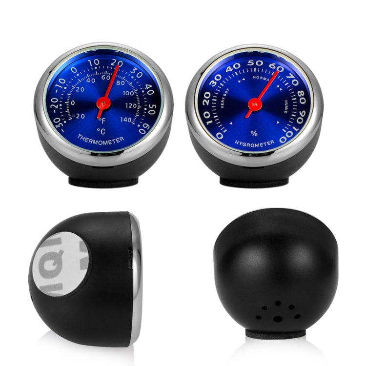 2 PCS Mini Car Dashboard Thermometer Hygrometer Mechanical Decoration(Blue Humidity) - In Car by buy2fix | Online Shopping UK | buy2fix