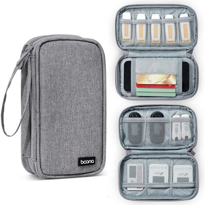 Baona BN-C004 Mini U Disk Headphone Data Cable Storage Bag, Color: Double Layer (Gray) -  by Baona | Online Shopping UK | buy2fix