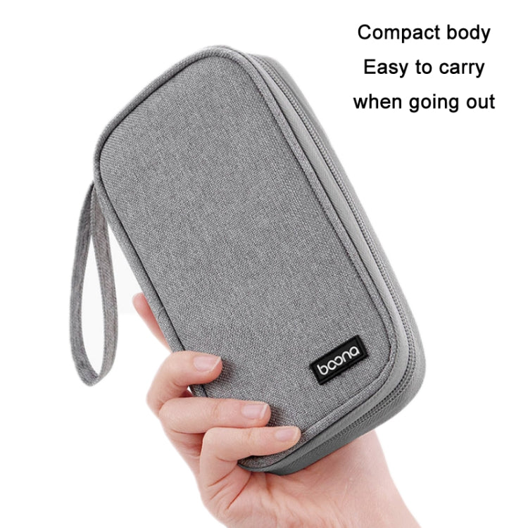 Baona BN-C004 Mini U Disk Headphone Data Cable Storage Bag, Color: Double Layer (Gray) -  by Baona | Online Shopping UK | buy2fix