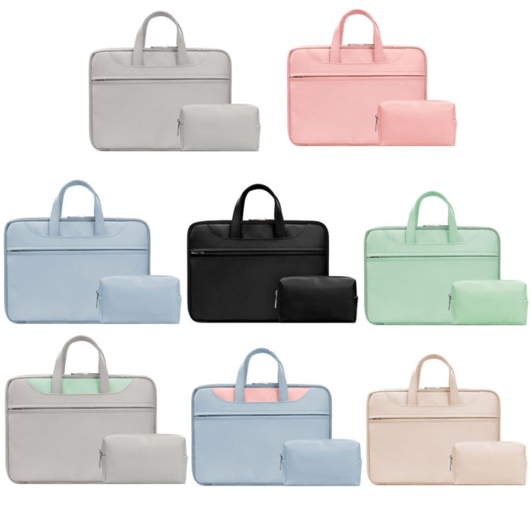Baona BN-Q006 PU Leather Full Opening Laptop Handbag For 11/12 inches(Pink+Power Bag) - 12.1 inch by Baona | Online Shopping UK | buy2fix
