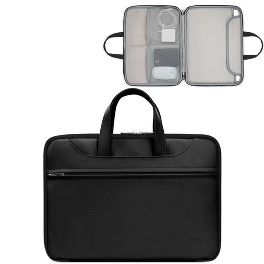Baona BN-Q006 Sac à main pour ordinateur portable à ouverture complète en cuir PU pour 13/13,3 pouces (noir)