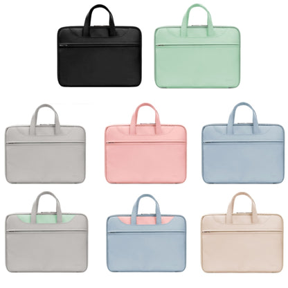 Baona BN-Q006 PU Leather Full Opening Laptop Handbag For 15/15.6/16 inches(Light Green) - 15.6 - 17 inch by Baona | Online Shopping UK | buy2fix