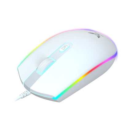 Zerodate V6 4 Keys 1600DPI Game Colorful RGB Marquee USB Wired Mouse, Cable Length: 1.35m(White) - Wired Mice by buy2fix | Online Shopping UK | buy2fix