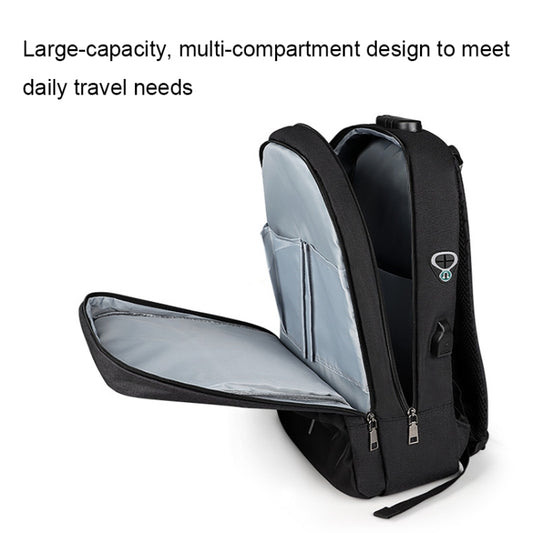 SJ16 Laptop Anti-Theft Backpack, Size: 13 inch-15.6 inch(Mysterious Black) by buy2fix