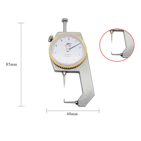 CHIXI Handheld Thickness Gauge Paper Thickness Gauge, Specification: Mid-range 0-10mm Curved Point by buy2fix
