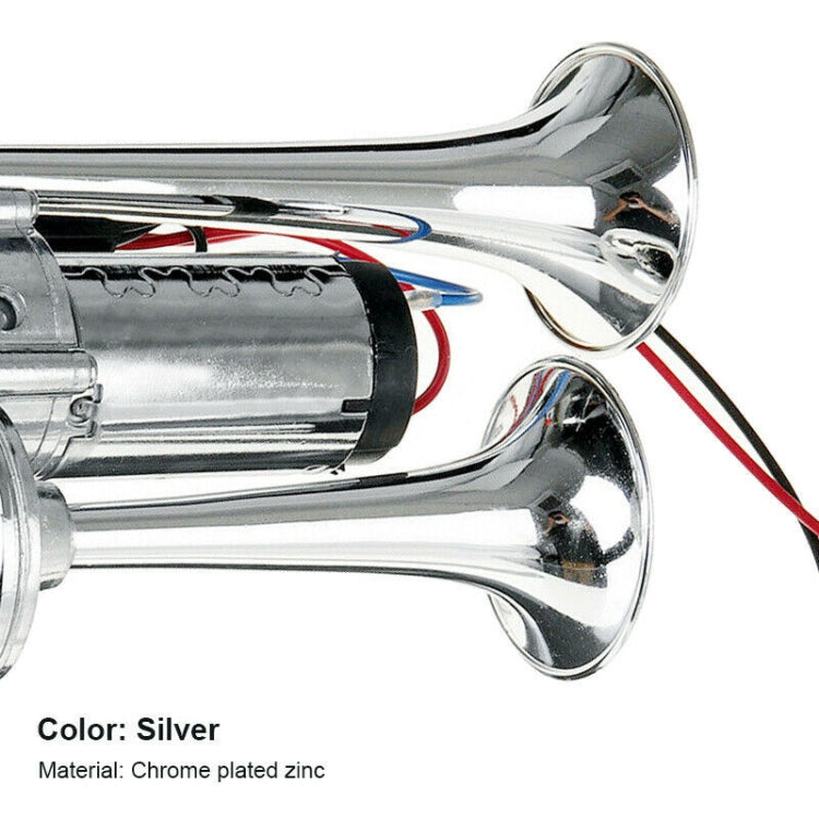 ST-1018S 600DB Double-tube Metal Conjoined Electric Pump Car Horn with Relay - In Car by buy2fix | Online Shopping UK | buy2fix