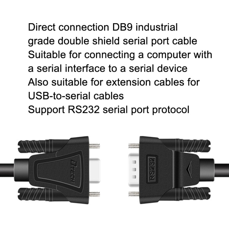 DTECH RS232 Serial Direct Line DB9 Extension Line Male to Male 2m - RS485 / RS232 Series by DTECH | Online Shopping UK | buy2fix