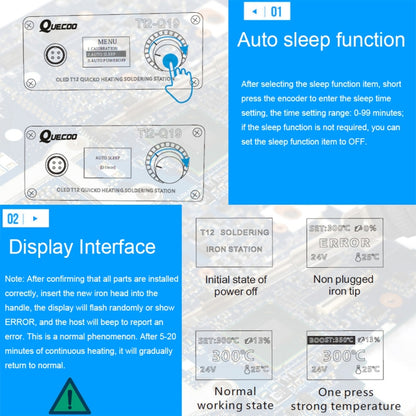 QUECOO 1.3 Inch Display Soldering Station with Handle, Set: US Plug (Q19+M8) - Home & Garden by QUECOO | Online Shopping UK | buy2fix