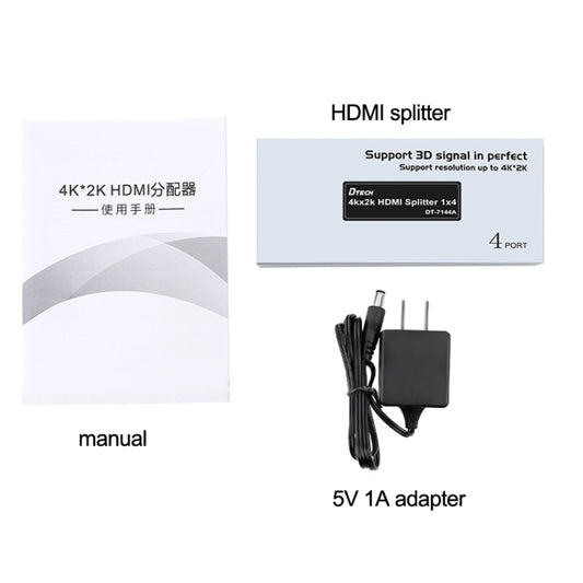 DTECH DT-7144A HDMI 2.0 1 In 4 Out 4K X 2K HD Video Splitter, CN Plug by buy2fix