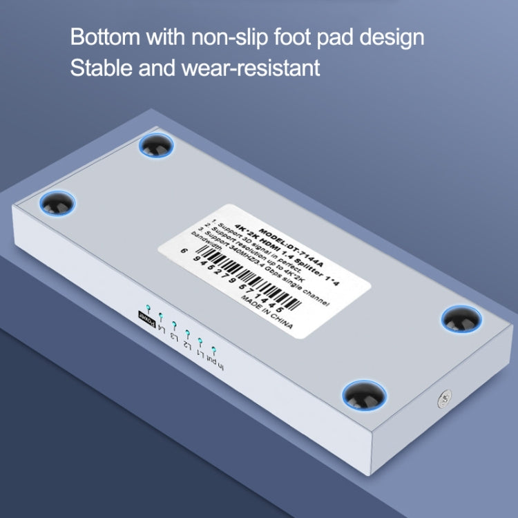 DTECH DT-7144A HDMI 2.0 1 In 4 Out 4K X 2K HD Video Splitter, CN Plug - Splitter by buy2fix | Online Shopping UK | buy2fix