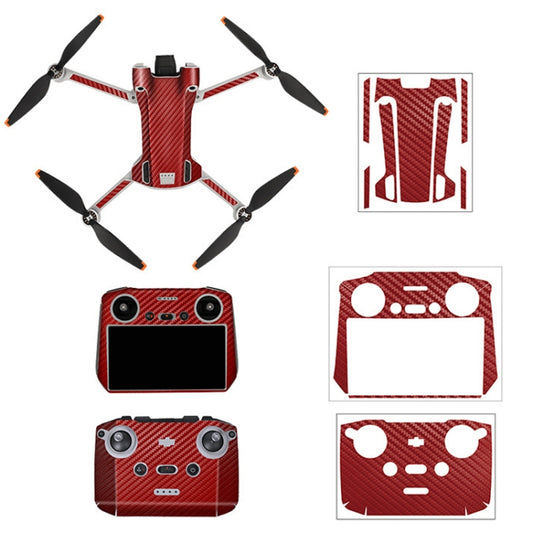 Sunnylife Drone+Remote Control Protective Sticker For DJI Mini 3 Pro RC Version(Carbon Red) by Sunnylife