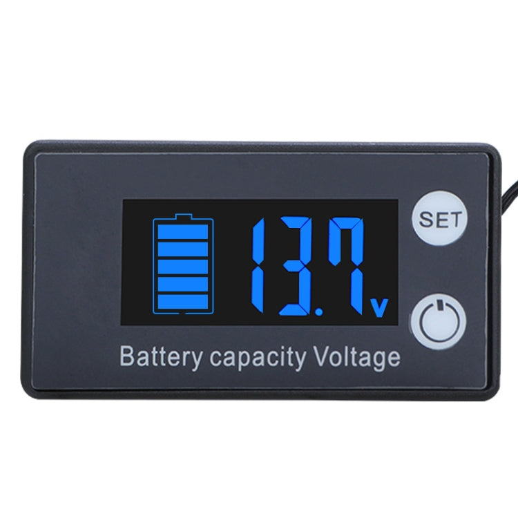 Two-Line Digital Display DC Voltmeter Lead-Acid Lithium Battery Charge Meter, Color: Blue - Consumer Electronics by buy2fix | Online Shopping UK | buy2fix