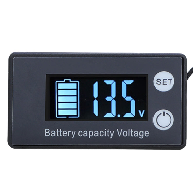 Two-Line Digital Display DC Voltmeter Lead-Acid Lithium Battery Charge Meter, Color: White - Consumer Electronics by buy2fix | Online Shopping UK | buy2fix