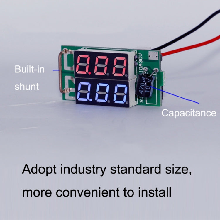 Dual-Display Voltage Current Meter Digital DC Voltage Meter, Specification: 10A (Red) - Consumer Electronics by buy2fix | Online Shopping UK | buy2fix