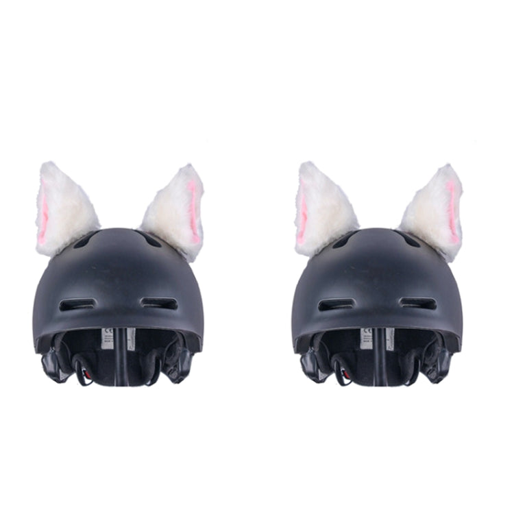 4PCS Motorcycle Plush Ear Helmet Decoration(White) by buy2fix