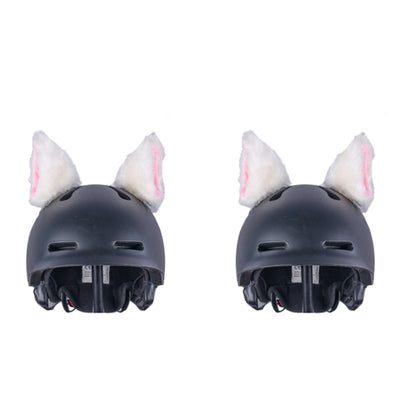 4PCS Motorcycle Plush Ear Helmet Decoration(White) by buy2fix