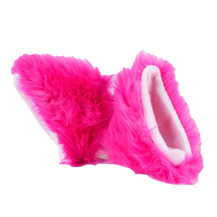 4PCS Motorcycle Plush Ear Helmet Decoration(Rose Red) by buy2fix