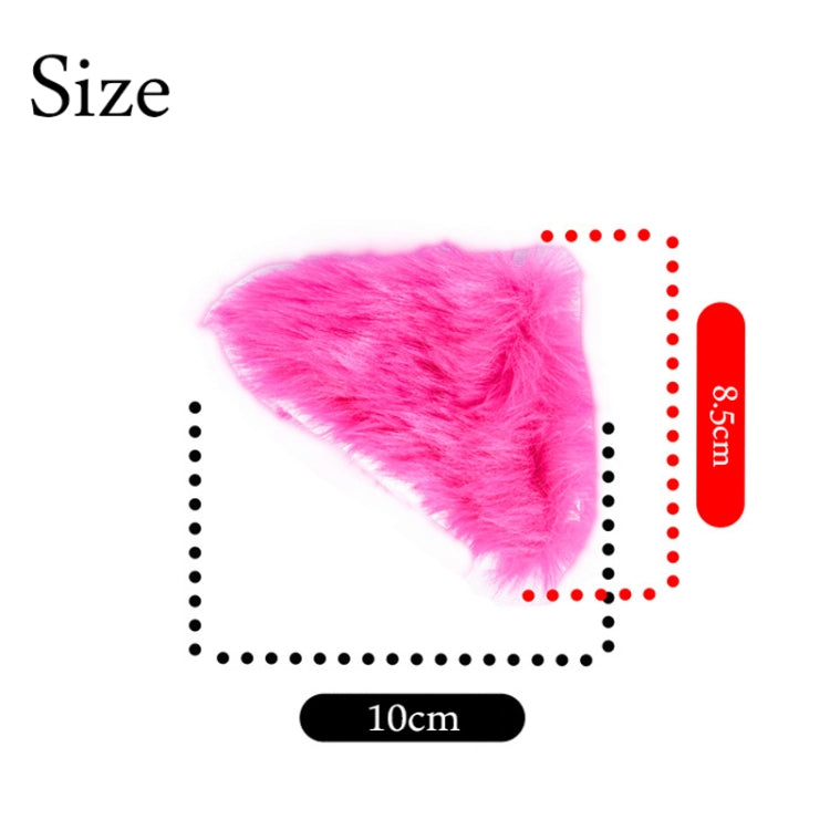 4PCS Motorcycle Plush Ear Helmet Decoration(Rose Red) by buy2fix