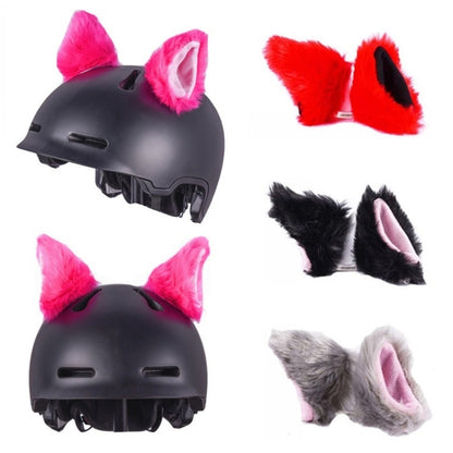 4PCS Motorcycle Plush Ear Helmet Decoration(Light Gray) - In Car by buy2fix | Online Shopping UK | buy2fix