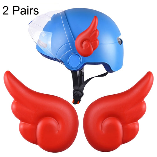 2 Pairs Motorcycle Helmet Angel Wings Decoration(Red) - In Car by buy2fix | Online Shopping UK | buy2fix