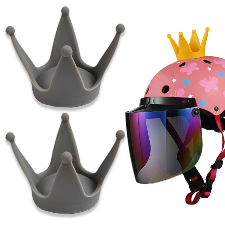 2PCS Motorcycle Crown Sucker Helmet Decoration(Gray) by buy2fix
