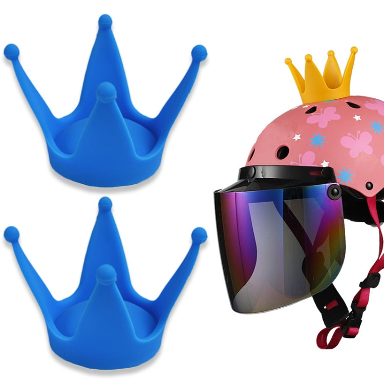2PCS Motorcycle Crown Sucker Helmet Decoration(Blue) by buy2fix