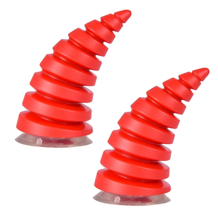 2PCS Motorcycle Horn Sucker Helmet Decoration(Red) by buy2fix