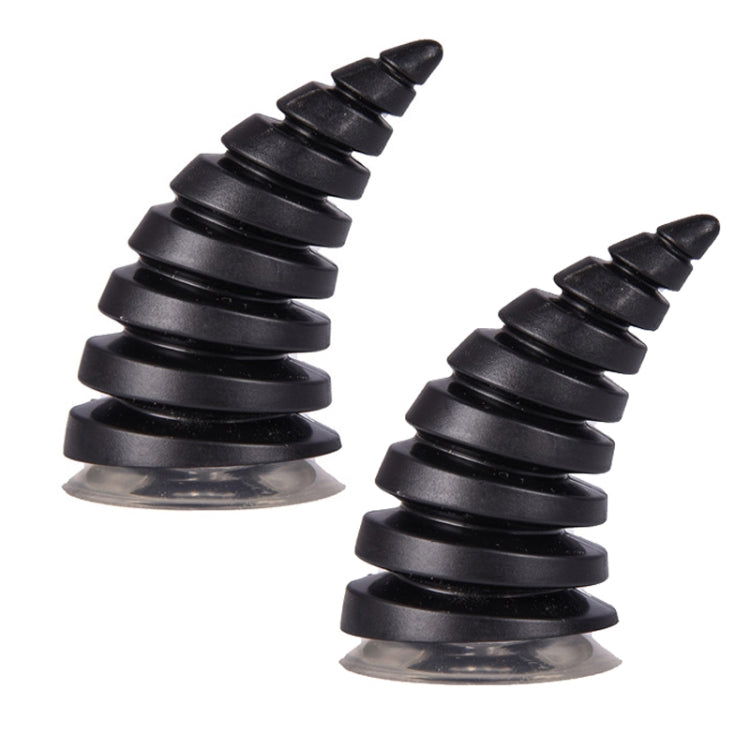 2PCS Motorcycle Horn Sucker Helmet Decoration(Black) - In Car by buy2fix | Online Shopping UK | buy2fix