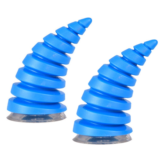 2PCS Motorcycle Horn Sucker Helmet Decoration(Blue) - In Car by buy2fix | Online Shopping UK | buy2fix