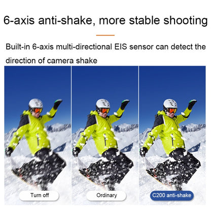 C200 4K Face Recognition WIFI Anti-Shake Outdoor Cycling Waterproof Sports Camera(White Set) - Consumer Electronics by buy2fix | Online Shopping UK | buy2fix