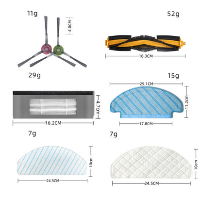 Roller Brush + Filter + Side Brush + Rag Set For Ecovacs OZMO T8/T9/N8Pro(Set) - Consumer Electronics by buy2fix | Online Shopping UK | buy2fix