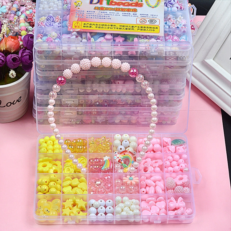 24 Grid Acrylic Beaded Kids DIY Necklace Bracelet Toys(Light-colored Candy) - DIY Developmental Toys by buy2fix | Online Shopping UK | buy2fix