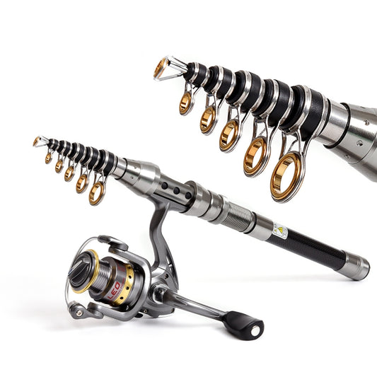 LEO 27593 Carbon Mini Fishing Rod Shrink Handle Throwing Poles, Length: 1.8m by LEO