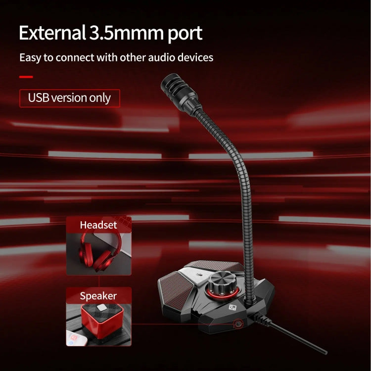 USB JK Omni-directional Pick-up Microphone Built-in Sound Card  Flexible Gaming Mic - Microphone by buy2fix | Online Shopping UK | buy2fix