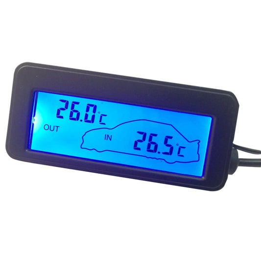 Car Inside and Outside Backlit Mini Digital Thermometer(Blue) - In Car by buy2fix | Online Shopping UK | buy2fix