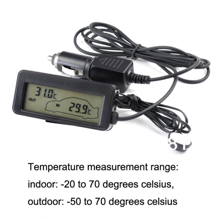 Car Inside and Outside Backlit Mini Digital Thermometer(Red) - In Car by buy2fix | Online Shopping UK | buy2fix