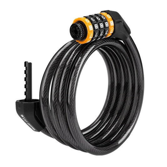 WEST BIKING Bicycle Anti-Theft Cable Combination Lock, Length: 2M - Bicycle Locks & Bicycle Pumps by WEST BIKING | Online Shopping UK | buy2fix