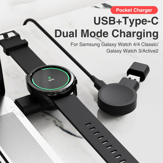 For Samsung Galaxy Watch 4 / 3 USB Mini Portable Watch Charger(Black) by buy2fix