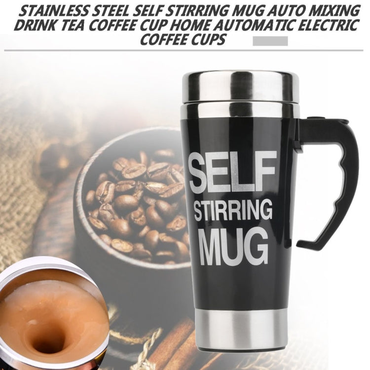 FX-589 400ml 304 Stainless Steel Automatic Stirring Coffee Cup(White) by buy2fix
