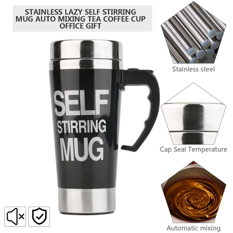 FX-589 400ml 304 Stainless Steel Automatic Stirring Coffee Cup(White) by buy2fix