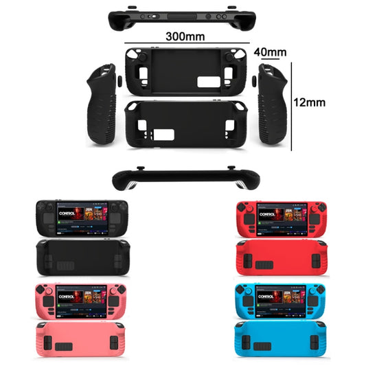 All-Inclusive Silicone Cover With Button Cap For Steam Deck(Black) - Cover Case by buy2fix | Online Shopping UK | buy2fix
