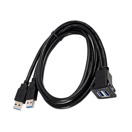 RF-56 Dual-port USB3.0 Waterproof Cable Car Dashboard Audio Extension Line, Cable Length: 1m by buy2fix