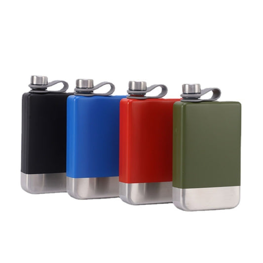 9oz Portable 304 Stainless Steel Flagon Whiskey Vodka Wine Pot Hip Flask(Military Green) by buy2fix