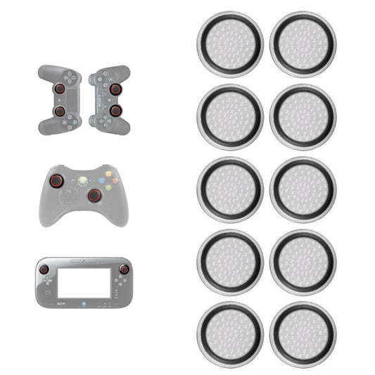 10 PCS Gamepad Silicone Luminous Button Cap Rocker Cap For PS5/PS4/PS3/ONE/360/PRO/series X/S(Transparent Black Circle) - Cases by buy2fix | Online Shopping UK | buy2fix