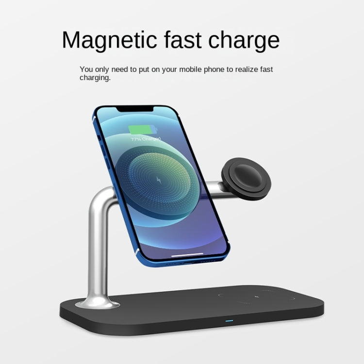 3 In 1 Magnetic Wireless Charger For iPhone12/13&iWatch&AirPods(Black) - Multifunction Charger by buy2fix | Online Shopping UK | buy2fix
